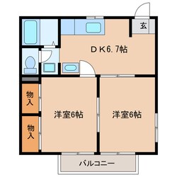 七日町西 徒歩1分 2階の物件間取画像